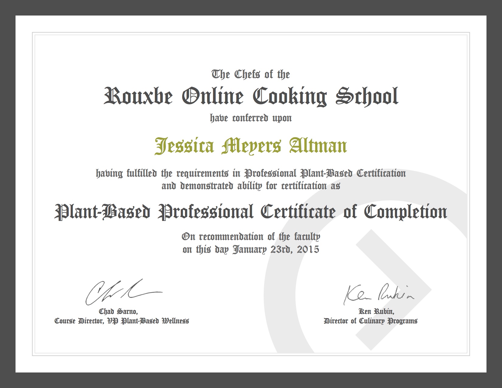 Plant-Based Professional Culinary Certificate From Rouxbe Cooking School