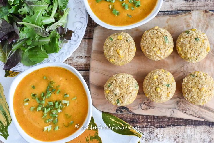Squash Soup and Corn Muffins