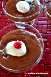 chocolate pudding above