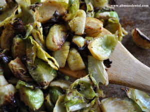 Roasted Balsamic Brussels Sprouts On Spoon