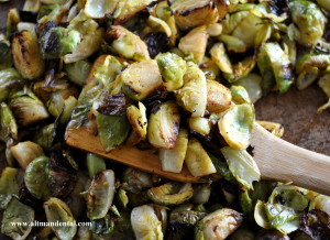 Roasting Pan of Balsamic Brussels Sprouts