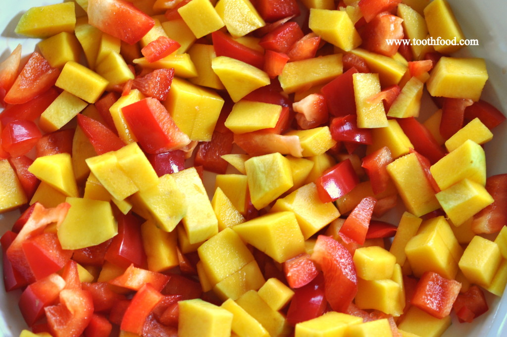 mangoes and red peppers