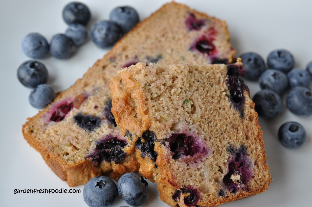 Slice of Zucchini Bread With Blueberries