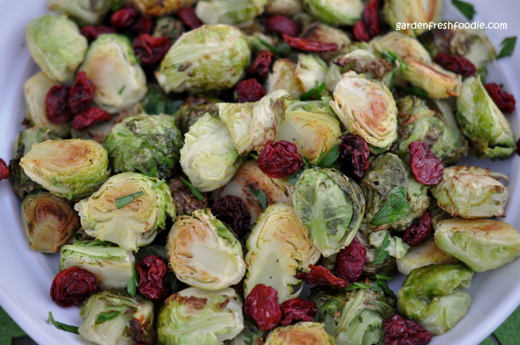 Lemon Roasted Brussel Sprouts With Dried Tart Cherries