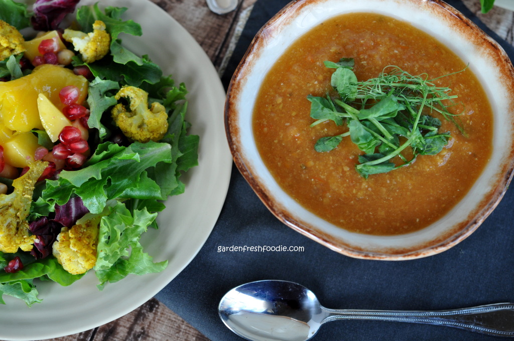 Curried Red Lentil Soup and Salad