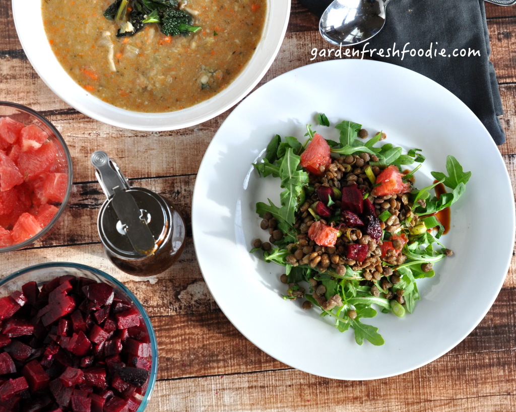 Lentil Salad With Creamy White Bean and Sage Soup