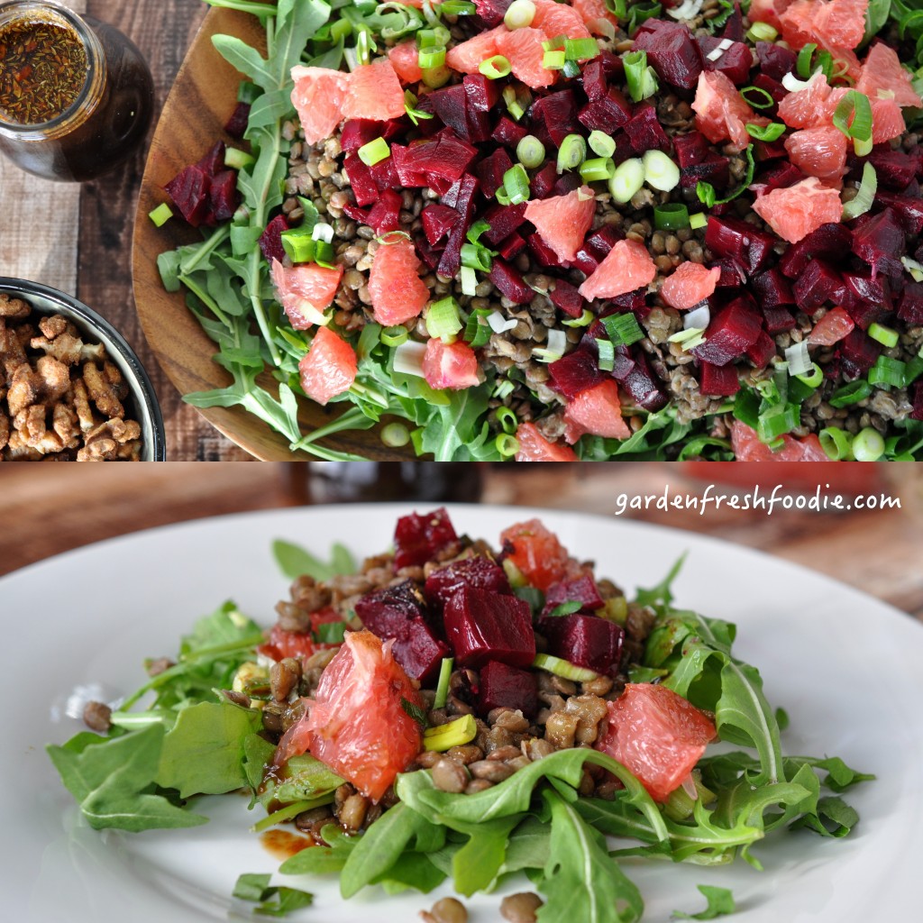 Lentil Salad With OIl Free Balsamic Dressing Collage