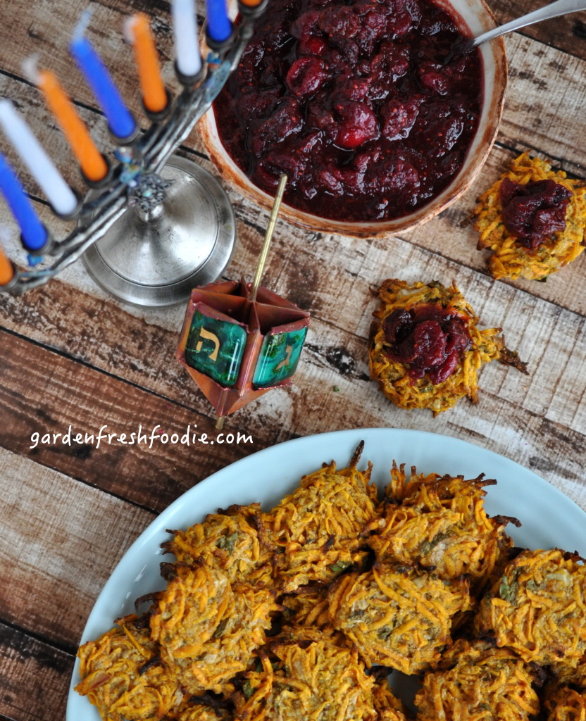 Sweet Potato Pancaked With Dried Cherry Cranberry Sauce