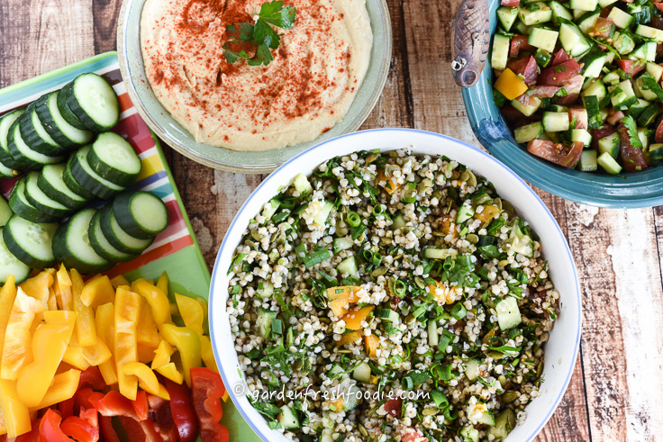 Buckwheat Tabbouleh With Hummus, & Israeli Salad