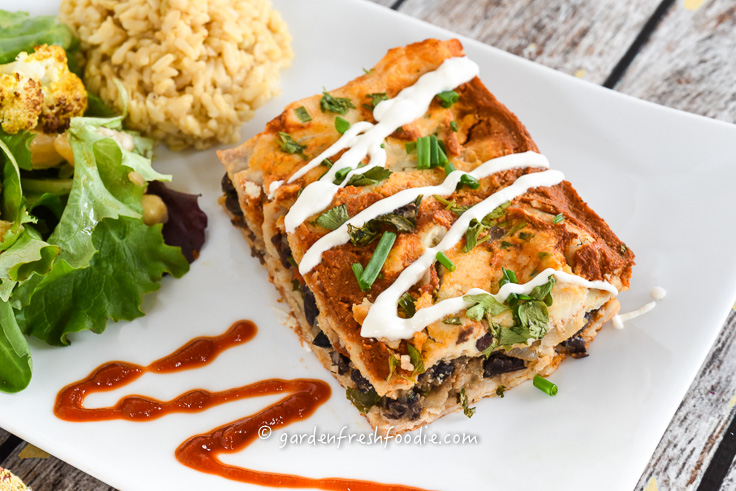 Slice of Black Bean Enchiladas