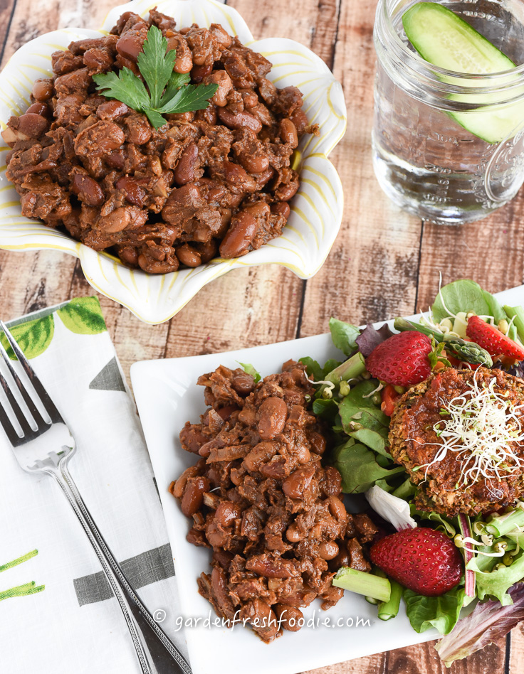 Molasses Baked Beans and Veggie Burger