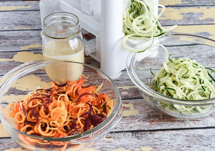 Spiralizing Cucumbers and Carrots