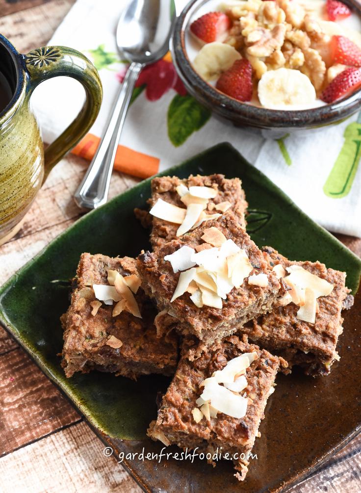 Zucchini Breakfast Bars With Fresh Coconut-Perfect With Coconut