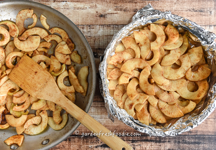 Layering Cinnamon Apples For Apple Spice Cake
