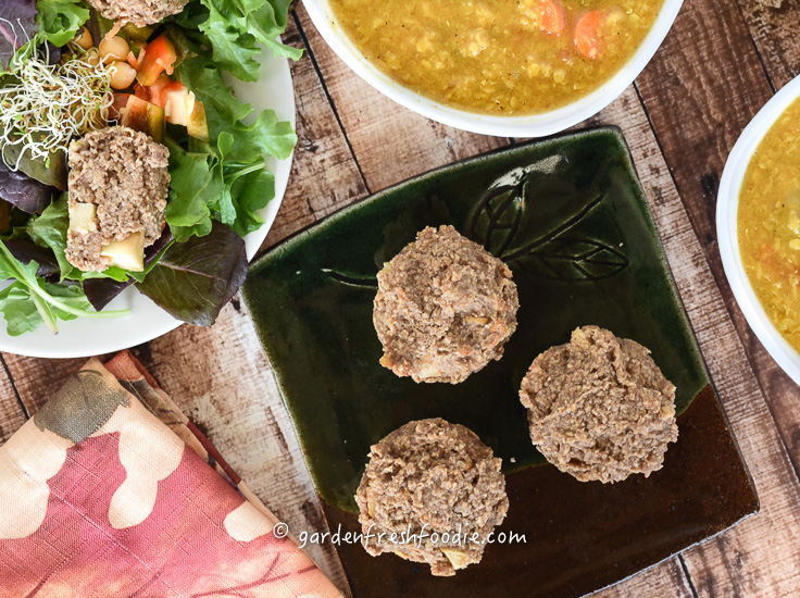 Apple Oat Muffins with Red Lentil Soup and Salad