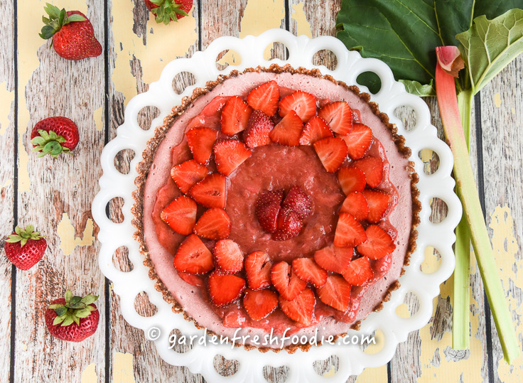 Strawberry Rhubarb Cream Tart Assembled