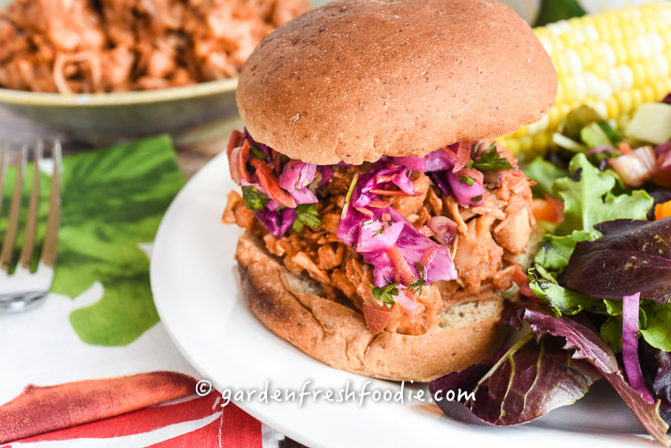 Pulled Jackfruit Sandwich With Beans