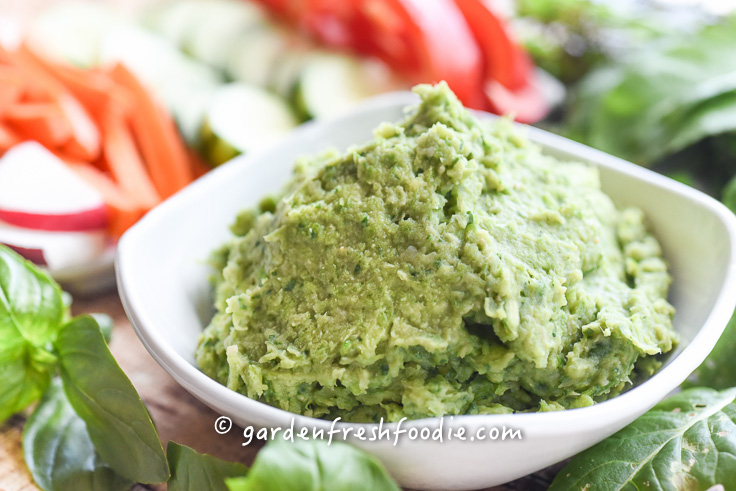 Bowl of Garlic Scape White Bean Dip