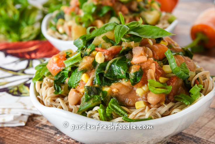 Creamy Eggplant and White Bean Ragu over Pasta